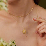Custom Pavé Initial Photo Locket Necklace