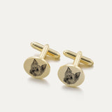 Personalized Paw Print Pet Portrait Cufflinks