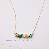Custom 5 Birthstone Necklace - Family Birthstone Jewelry