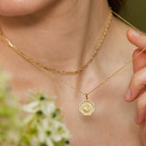 Hexagon Initial Necklace - Pavé Diamond Pendant