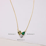 Personalized 3 Birthstone Necklace