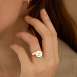 Engraved Initial Signet Ring – Personalized Monogram Jewelry
