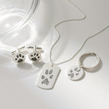 Personalized Paw Print Pet Portrait Cufflinks