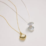 Pearl Necklace – Personalized Shell Locket With Freshwater Pearl