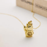 Lucky Cat Pendant - Maneki Neko Necklace