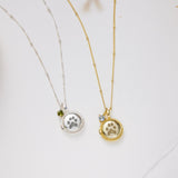 Paw Print Locket Necklace - Custom Pet Necklace Sterling Silver Memorial Gift