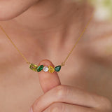 Custom 5 Birthstone Necklace - Family Birthstone Jewelry