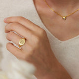 Engraved Initial Signet Ring – Personalized Monogram Jewelry