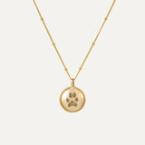 Paw Print Locket Necklace - Custom Pet Necklace Sterling Silver Memorial Gift