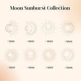 Moon Sunburst Necklace - Personalized Engraved Sterling Silver