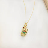 Lucky Cat Pendant - Maneki Neko Necklace