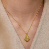 Lucky Clover Diamond Initial Locket Necklace