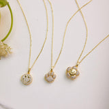 Smile Locket Necklace  - Round Diamond Smiley Face Charm