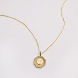 Hexagon Initial Necklace - Pavé Diamond Pendant
